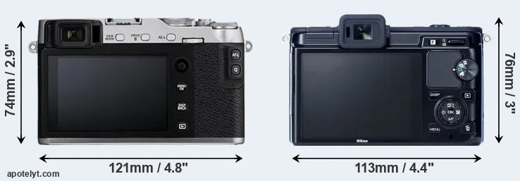 Comparison X-E3 or V1 rear