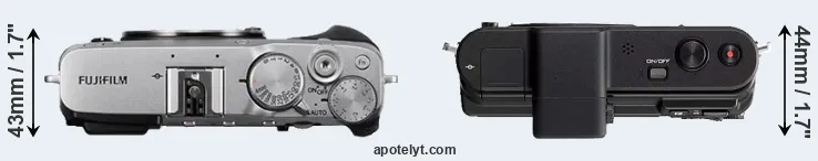 Compare X-E3 versus V1 top