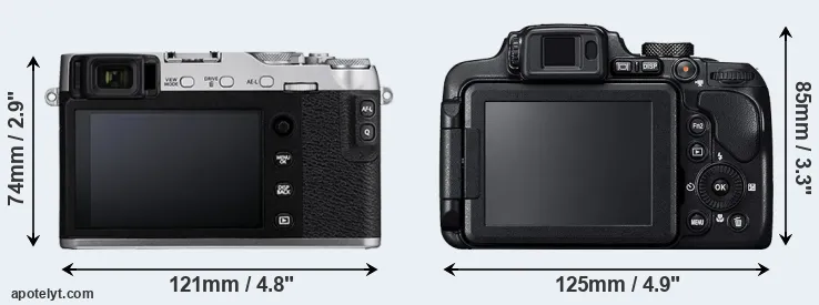 Comparison X-E3 or B700 rear