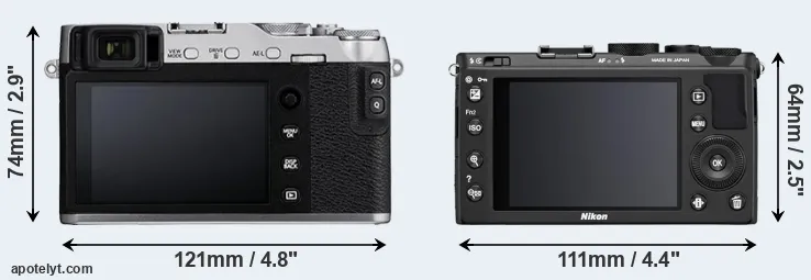 Comparison X-E3 or Coolpix A rear