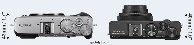 Compare X-E3 versus Coolpix A top