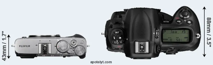 Compare X-E3 versus D3 top