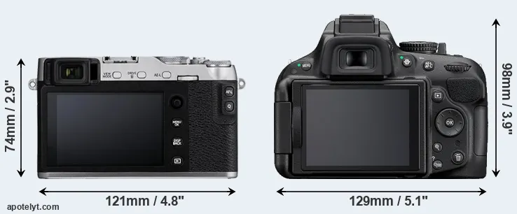 Comparison X-E3 or D5200 rear