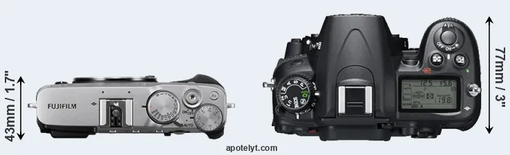 Compare X-E3 versus D7000 top