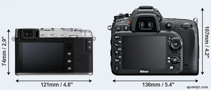 Comparison X-E3 or D7100 rear