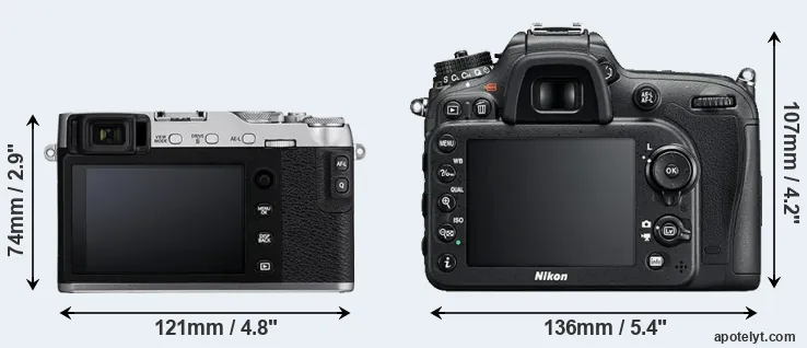 Comparison X-E3 or D7200 rear