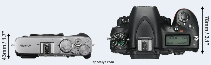 Compare X-E3 versus D750 top