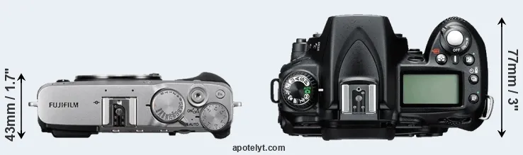 Compare X-E3 versus D90 top