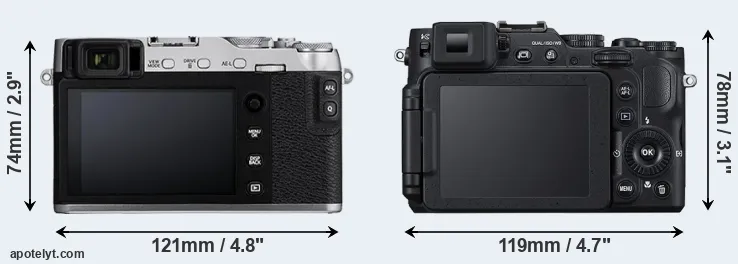 Comparison X-E3 or P7800 rear