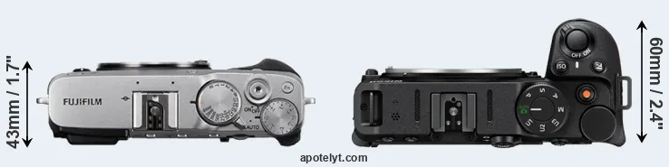 Compare X-E3 versus Z30 top