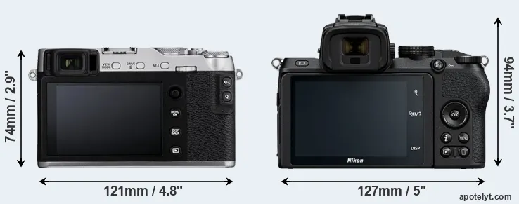 Comparison X-E3 or Z50 rear
