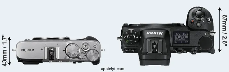 Compare X-E3 versus Z6 top