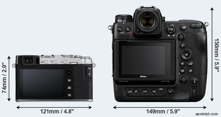 Comparison X-E3 or Z9 rear