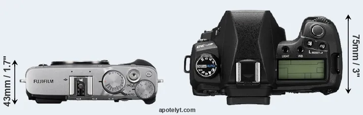 Compare X-E3 versus E-30 top