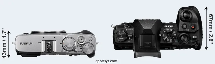 Compare X-E3 versus E-M1 II top