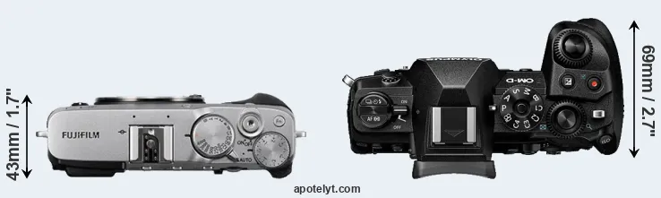 Compare X-E3 versus E-M1 III top