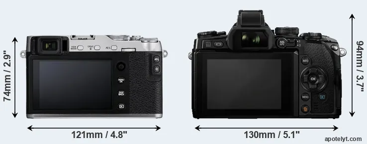 Comparison X-E3 or E-M1 rear