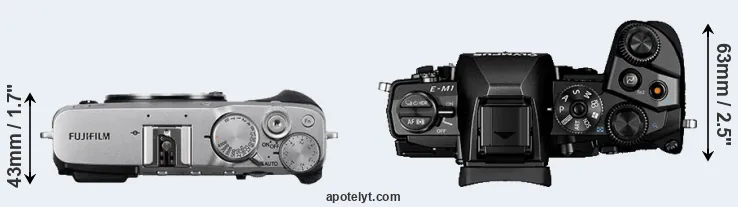 Compare X-E3 versus E-M1 top