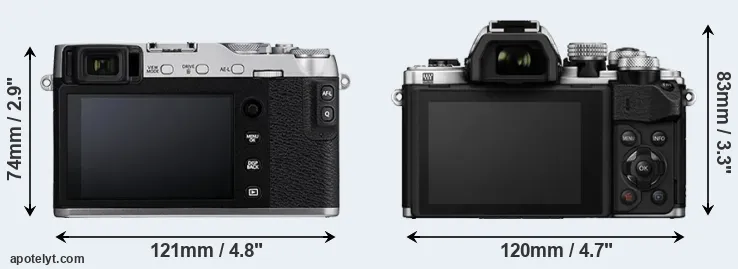 Comparison X-E3 or E-M10 II rear