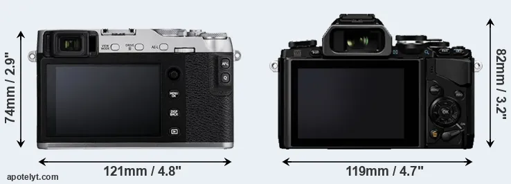 Comparison X-E3 or E-M10 rear