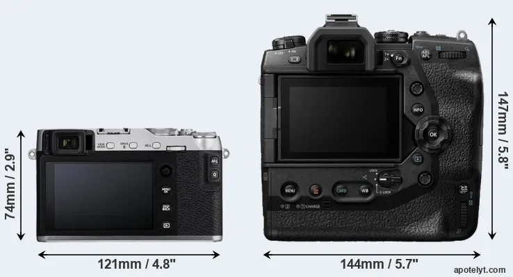 Comparison X-E3 or E-M1X rear