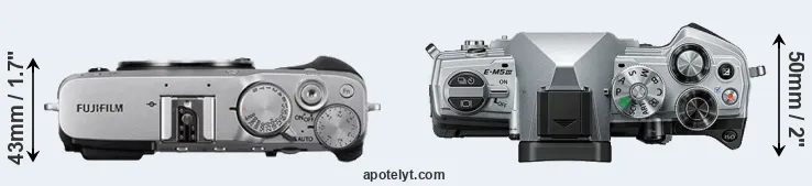 Compare X-E3 versus E-M5 III top