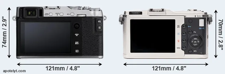 Comparison X-E3 or E-P1 rear