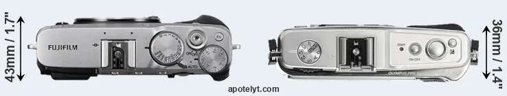 Compare X-E3 versus E-P1 top