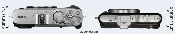 Compare X-E3 versus E-PM1 top