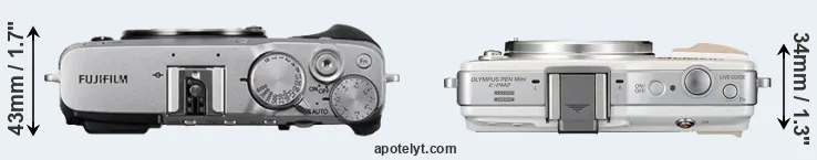 Compare X-E3 versus E-PM2 top