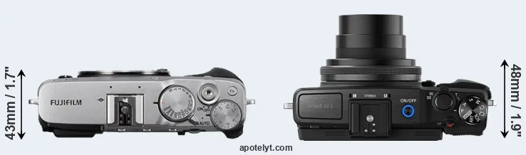 Compare X-E3 versus XZ-2 top