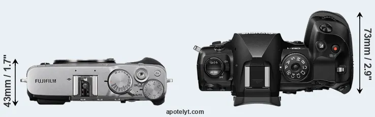 Compare X-E3 versus OM-1 top