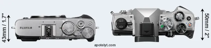 Compare X-E3 versus OM-5 top