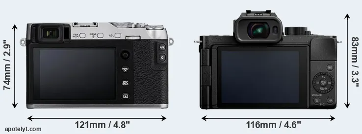 Comparison X-E3 or G100 rear