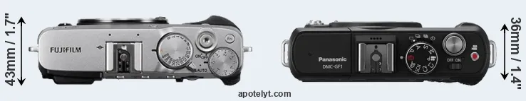 Compare X-E3 versus GF1 top