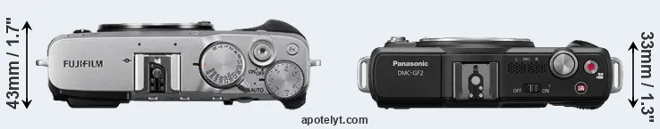 Compare X-E3 versus GF2 top