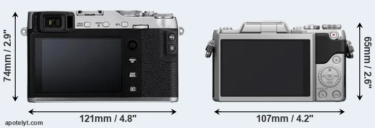 Comparison X-E3 or GF7 rear
