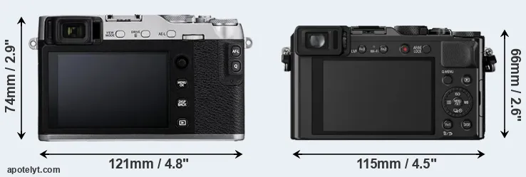 Comparison X-E3 or LX100 rear