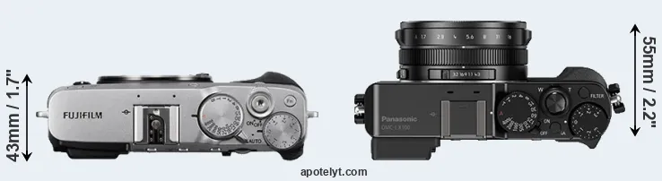 Compare X-E3 versus LX100 top