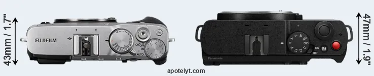 Compare X-E3 versus S9 top