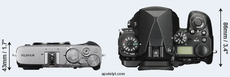 Compare X-E3 versus K-1 II top