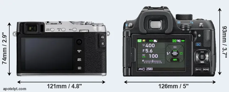 Comparison X-E3 or K-70 rear