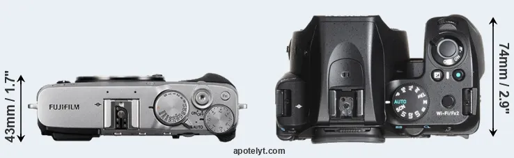 Compare X-E3 versus K-70 top