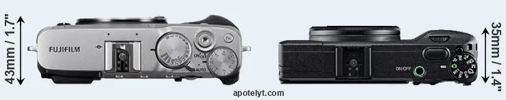 Compare X-E3 versus GR top