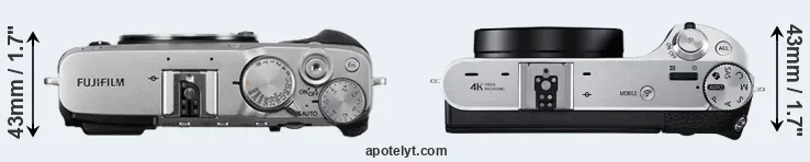 Compare X-E3 versus NX500 top