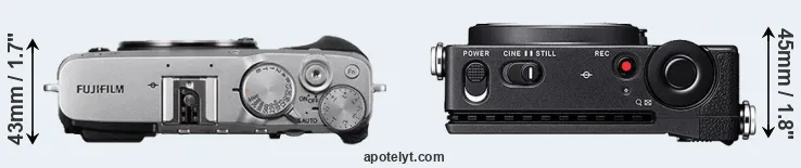 Compare X-E3 versus fp top