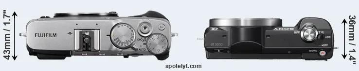 Compare X-E3 versus A5000 top