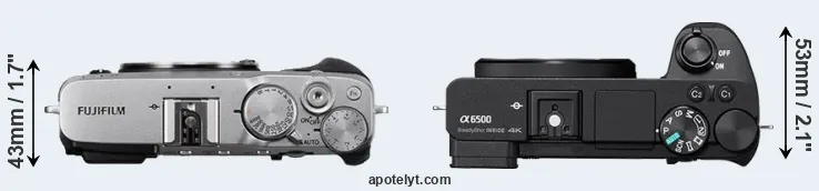 Compare X-E3 versus A6500 top