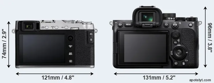Comparison X-E3 or A7 IV rear