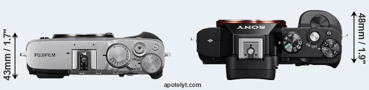 Compare X-E3 versus A7 top